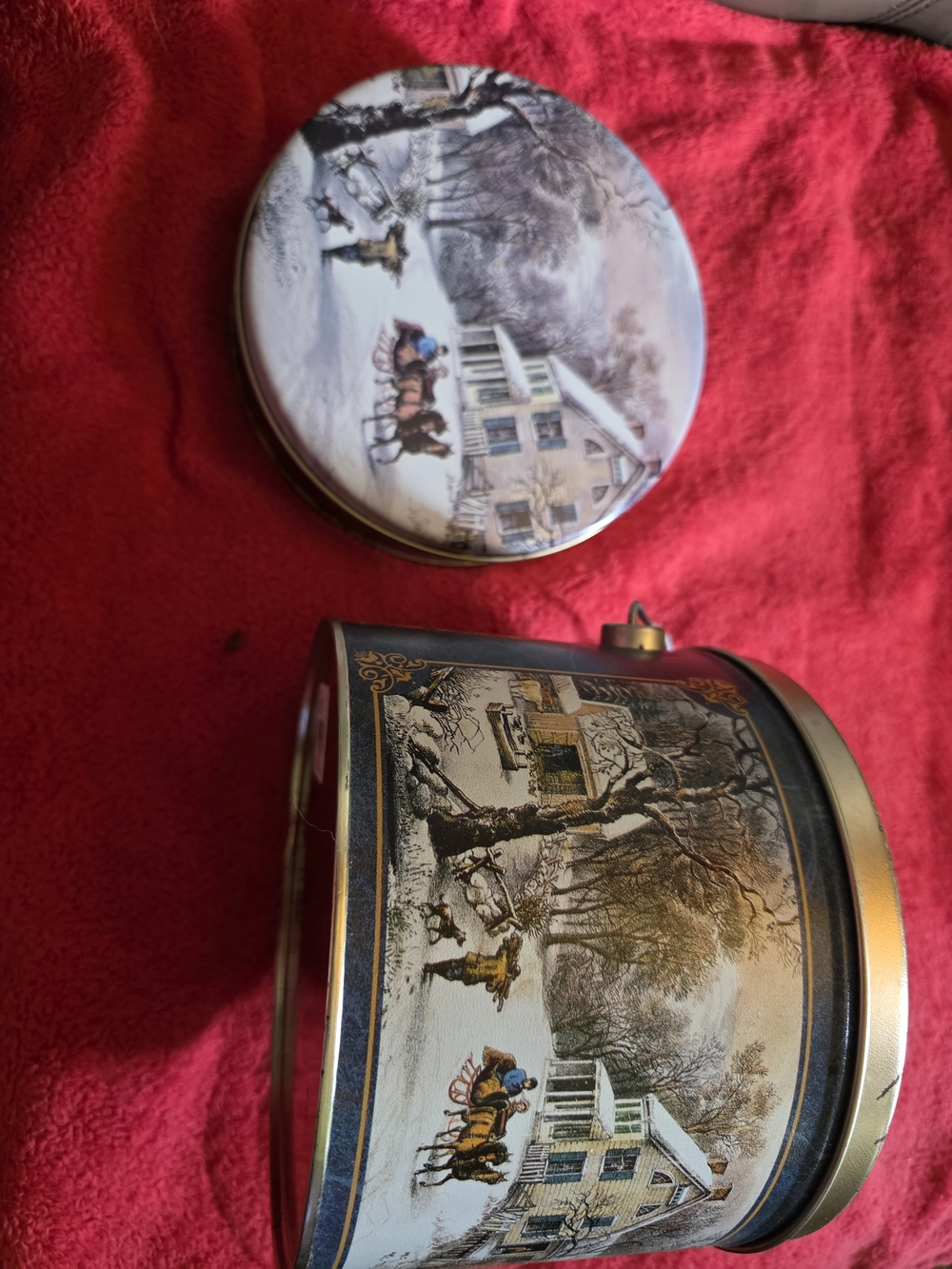 VINTAGE Currier & Ives American Homestead Winter Tins